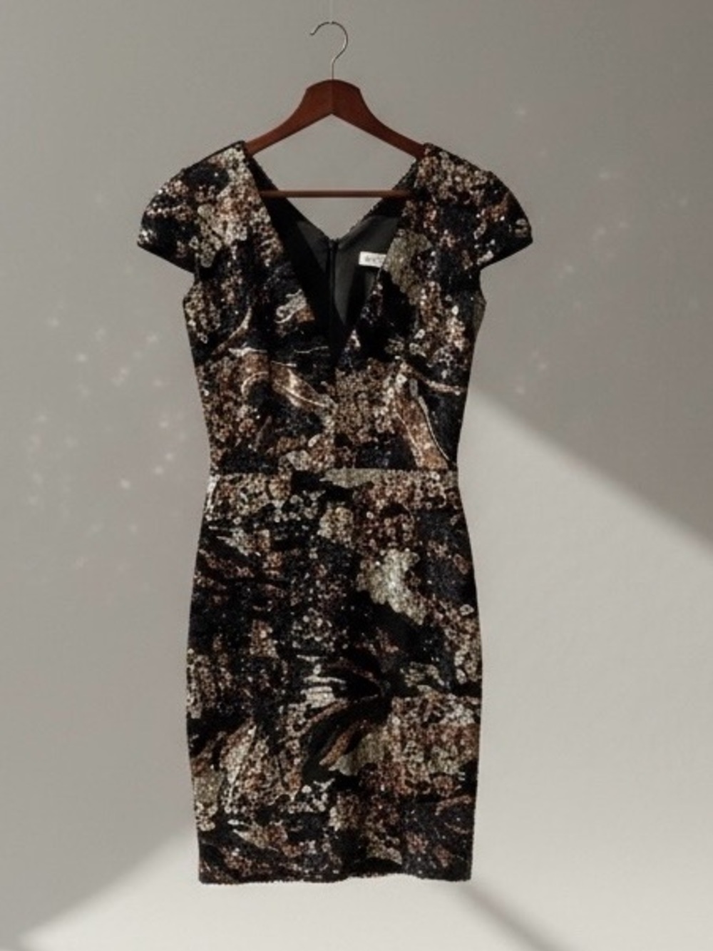 Super Sexy Bronze Dress The Population Zoe Sequin Sheath Mini Dress Small